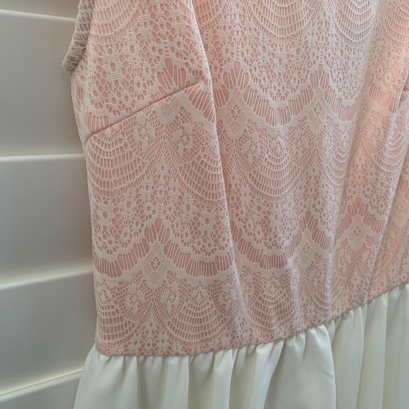 Pink and Ivory Bow Back Peplum Top - Picture 9 of 9